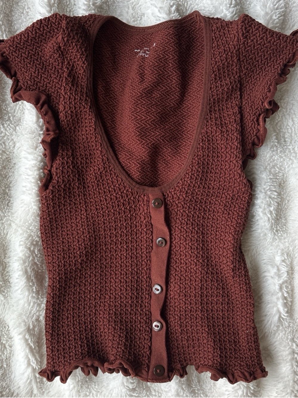Urban Outfitters Rust Brown Knit Scoop Neck Tank
